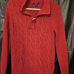 Chaps Men's Zip Up Red Sweater